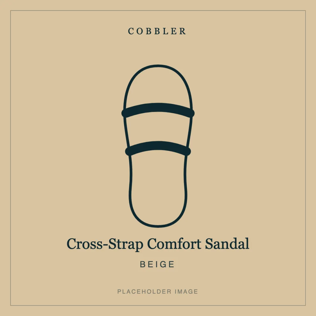 Cross-Strap Comfort Sandal in Beige leather (placeholder image)