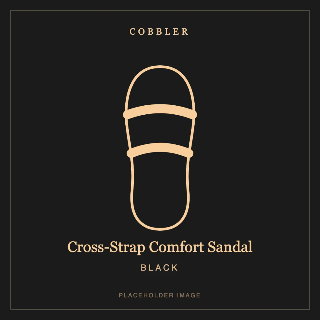Cross-Strap Comfort Sandal in Black leather (placeholder image)