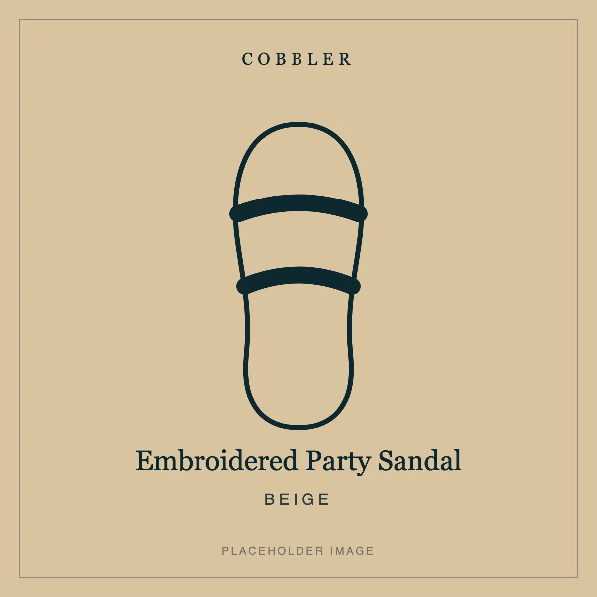 Embroidered Party Sandal in Beige leather (placeholder image)