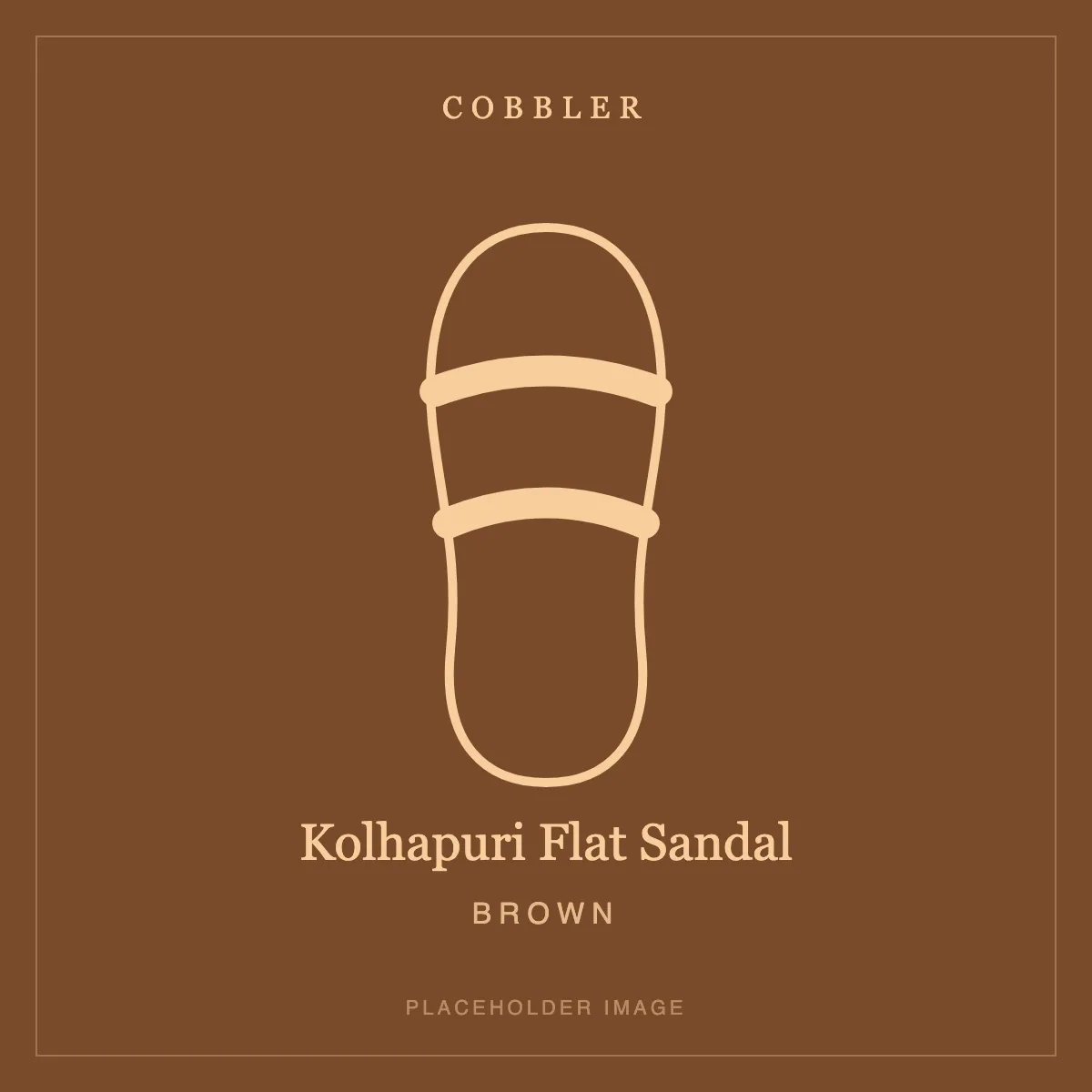 Kolhapuri Flat Sandal in Brown leather (placeholder image)
