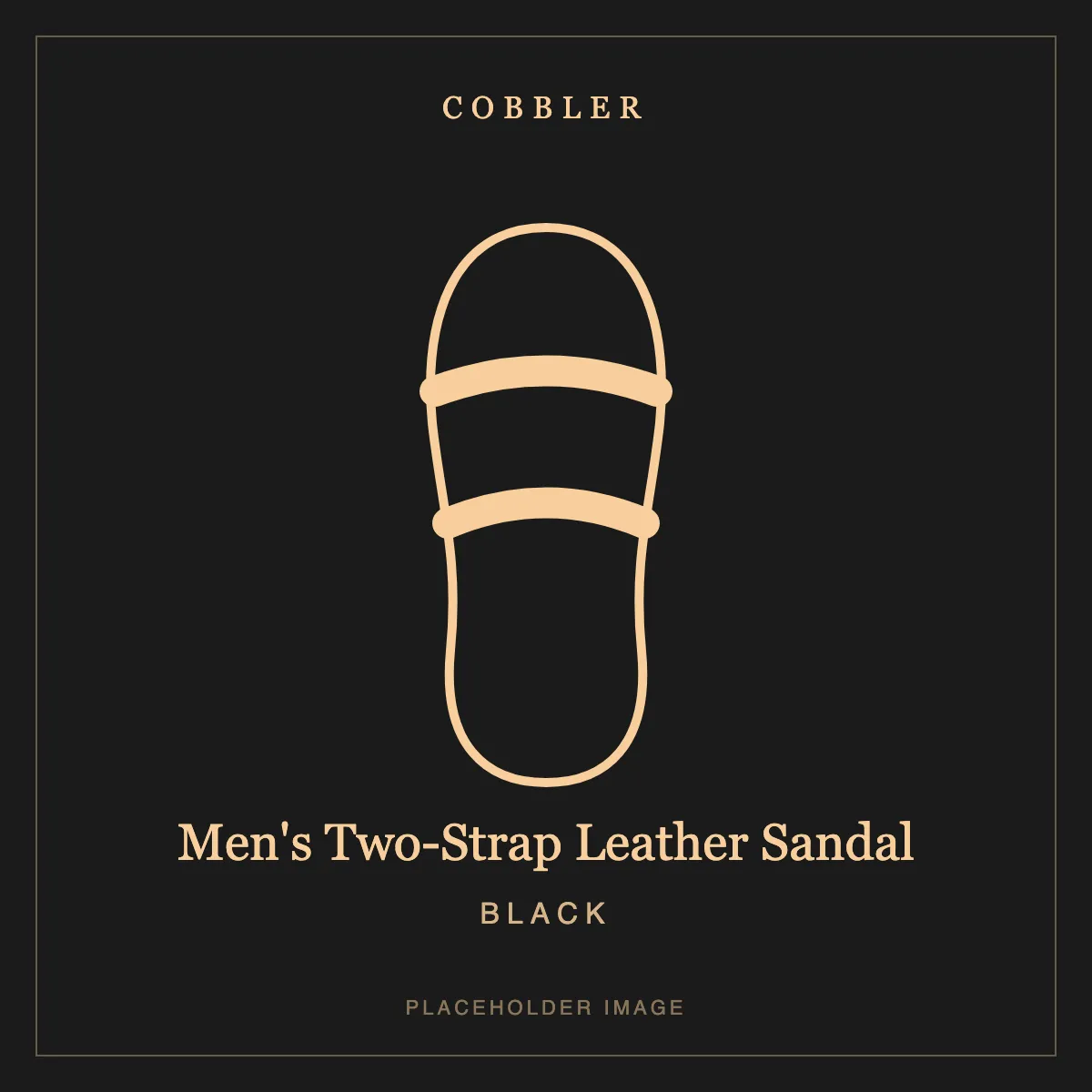 Men's Two-Strap Leather Sandal in Black leather (placeholder image)