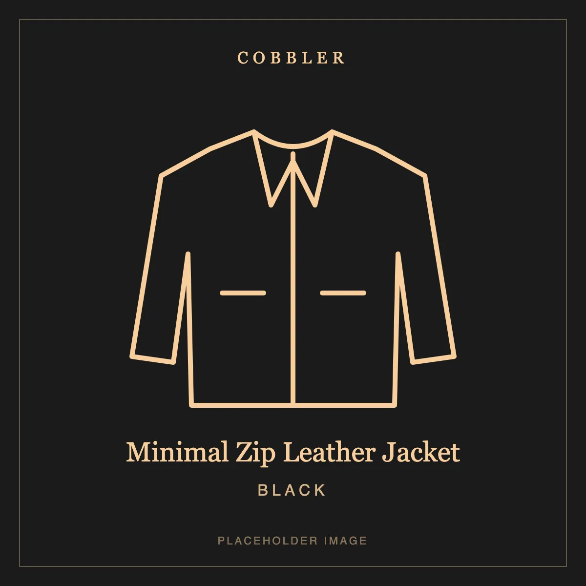Minimal Zip Leather Jacket in Black leather (placeholder image)