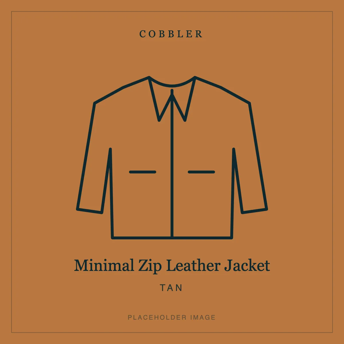 Minimal Zip Leather Jacket in Tan leather (placeholder image)