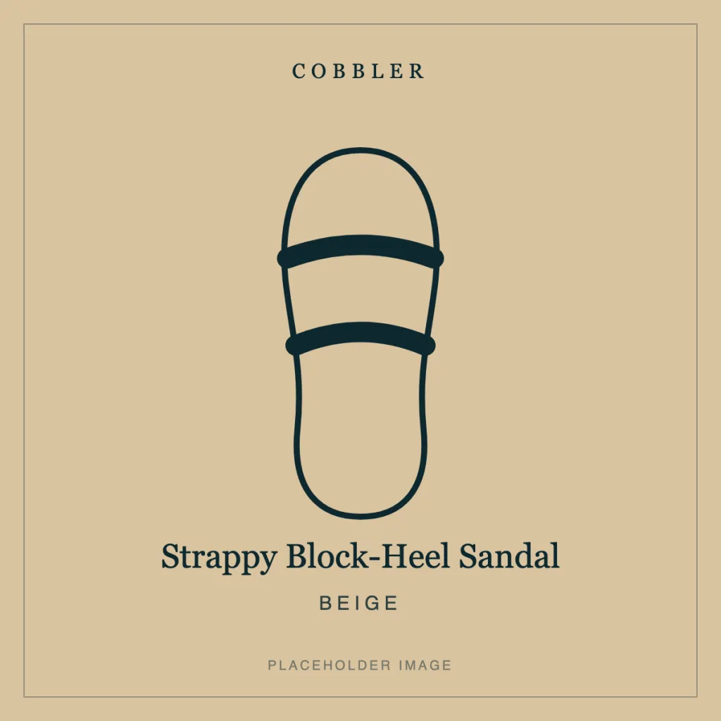 Strappy Block-Heel Sandal in Beige leather (placeholder image)