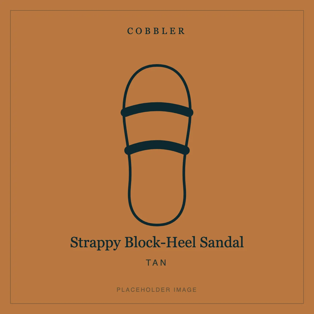 Strappy Block-Heel Sandal in Tan leather (placeholder image)