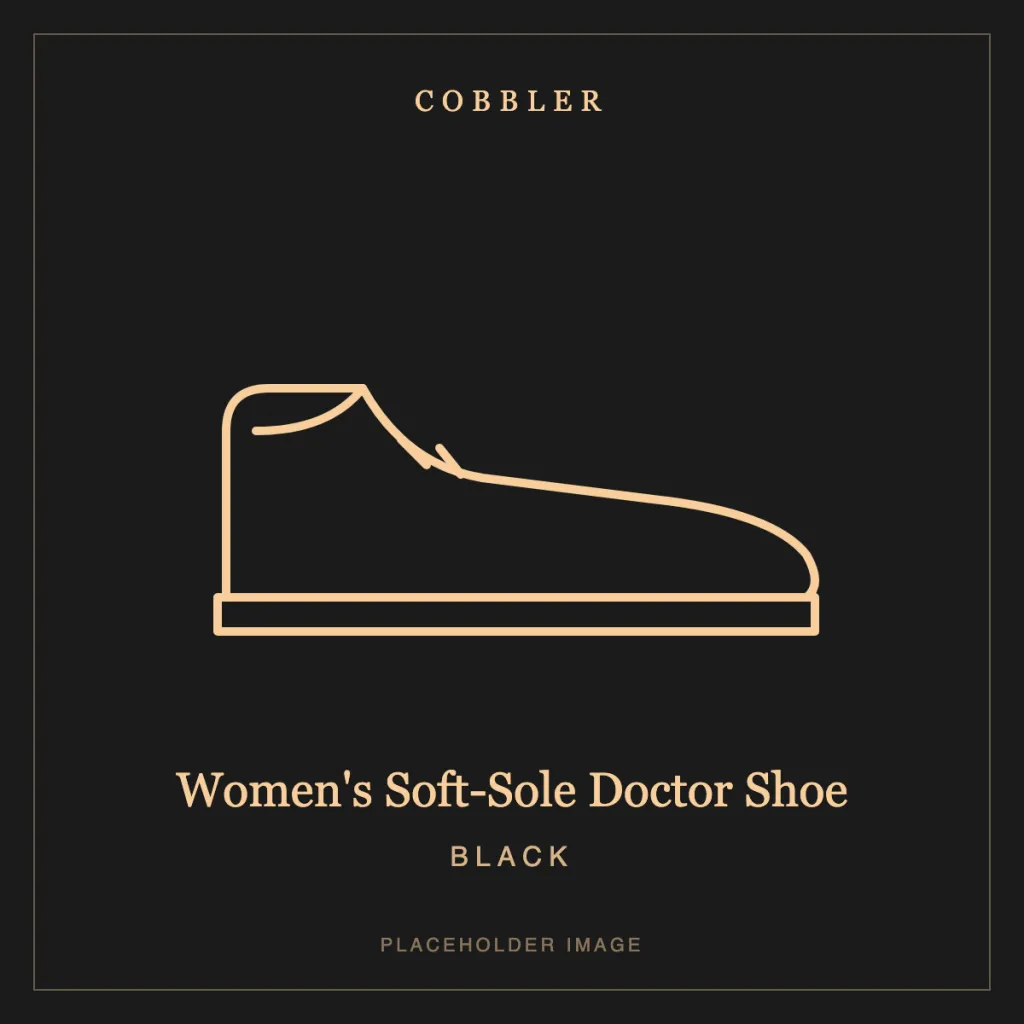 Women's Soft-Sole Doctor Shoe in Black leather (placeholder image)