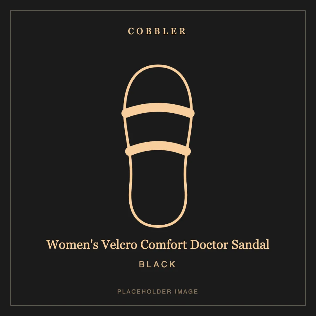 Women's Velcro Comfort Doctor Sandal in Black leather (placeholder image)